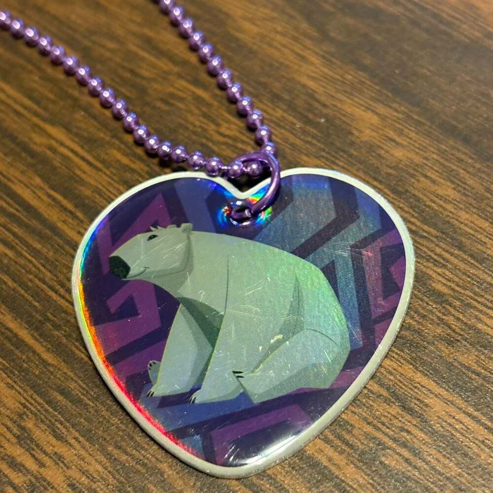 Rare 2016 Animal Jam Polar Bear Foil Tag Necklace - Discontinued Y2K Collectible